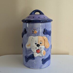 DOG FACE PET FOOD CERAMIC LARGE JAR